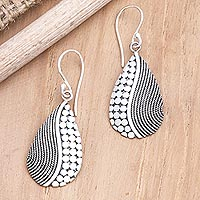 Sterling silver dangle earrings, 'Majestic Lights' - Hand Crafted Sterling Silver Dangle Earrings