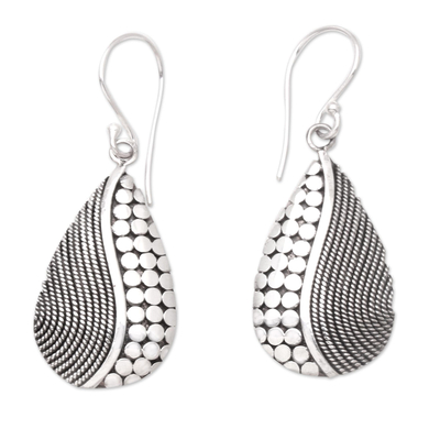 Sterling silver dangle earrings, 'Majestic Lights' - Hand Crafted Sterling Silver Dangle Earrings