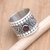 Garnet band ring, 'Young People' - Sterling Silver and Garnet Band Ring (image 2) thumbail