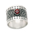 Garnet band ring, 'Young People' - Sterling Silver and Garnet Band Ring thumbail