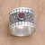 Garnet band ring, 'Young People' - Sterling Silver and Garnet Band Ring (image 2b) thumbail