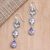Gold-accented amethyst dangle earrings, 'Dear Lotus' - Gold-Accented Lotus-Motif Dangle Earrings