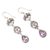 Gold-accented amethyst dangle earrings, 'Dear Lotus' - Gold-Accented Lotus-Motif Dangle Earrings