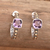 Gold-accented amethyst half-hoop earrings, 'Marquee Lights' - Gold-Accented Amethyst Half-Hoop Earrings (image 2b) thumbail