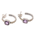 Gold-accented amethyst half-hoop earrings, 'Marquee Lights' - Gold-Accented Amethyst Half-Hoop Earrings (image 2d) thumbail