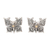 Gold-accented button earrings, 'Wings of Tomorrow' - Gold-Accented Butterfly Button Earrings (image 2a) thumbail