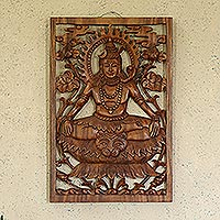Wood relief panel, 'Adisakhti Shiva'