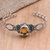 Gold-accented citrine cuff bracelet, 'Princess of Power' - Gold-Accented Citrine Cuff Bracelet