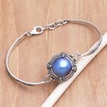 Cultured freshwater pearl pendant bracelet, 'Glowing Crown' - Cultured Freshwater Pearl Pendant Bracelet