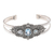 Blue topaz cuff bracelet, 'Sacred Crown' - Blue Topaz and Sterling Silver Cuff Bracelet (image 2a) thumbail