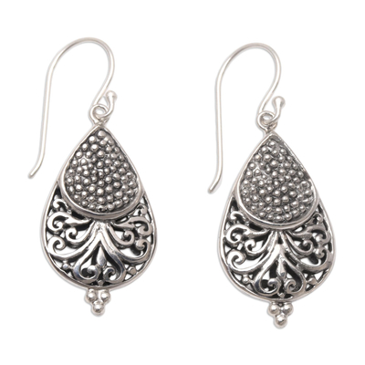 Sterling silver dangle earrings, 'Same Day' - Hand Crafted Sterling Silver Dangle Earrings