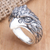 Men's sterling silver cocktail ring, 'Eagle Strike' - Men's Sterling Silver Eagle Ring (image 2b) thumbail
