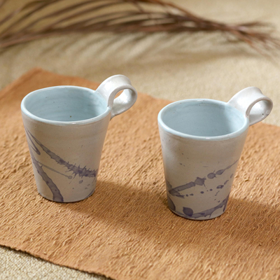 Keramikbecher, (Paar) - Kunsthandwerklich gefertigte Keramikbecher aus Java (Paar)