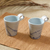 Tazas de cerámica, (par) - Tazas de cerámica artesanales de Java (par)