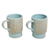 Ceramic mugs, 'Sea Foam' (pair) - Ceramic Mugs with Rustic Finish (Pair) (image 2a) thumbail