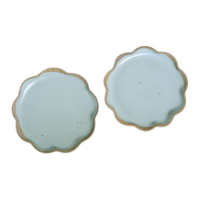 Platos de ensalada de cerámica, (par) - Platos de ensalada de cerámica hechos a mano (par)