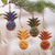 Wood holiday ornaments, 'Tropical Holiday' (Set of 4) - Wood Pineapple Holiday Ornaments from Bali (Set of 4)