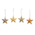 Wood holiday ornaments, 'Seeing Stars' (set of 4) - Hand Carved Star-Motif Holiday Ornaments (Set of 4) (image 2a) thumbail