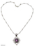 Amethyst pendant necklace, 'Lilac Scroll' - Indonesian Amethyst Sterling Silver Necklace thumbail