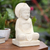 Sandstone sculpture, 'Enlightened Teacher' - Handmade Sandstone Buddha Sculpture