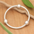 Sterling silver bangle bracelet, 'Suggestive Trio' - Sterling Silver Bangle Bracelet thumbail