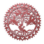 Wood relief panel, 'Tree Hugger' - Suar Wood Relief Panel with Tree Motif