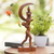 Wood sculpture, 'Fly Me to the Moon' - Hand Made Suar Wood Figure Sculpture thumbail