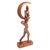 Wood sculpture, 'Fly Me to the Moon' - Hand Made Suar Wood Figure Sculpture (image 2b) thumbail