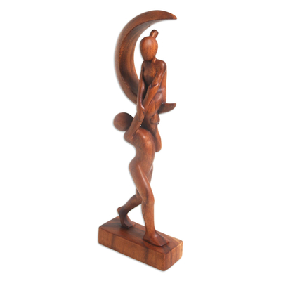 Holzskulptur - Handgefertigte Figurenskulptur aus Suarholz