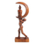 Wood sculpture, 'Fly Me to the Moon' - Hand Made Suar Wood Figure Sculpture (image 2d) thumbail