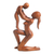 Wood sculpture, 'Take You Higher' - Mother and Child Suar Wood Sculpture