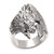 Men's sterling silver cocktail ring, 'Hungry Wolf' - Men's Sterling Silver Ring with Wolf Motif