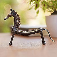 Bronze statuette, 'Wild Runner' - Handcrafted Bronze Horse Statuette