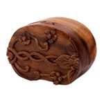 Decorative wood puzzle box, 'Autumn Treasure' - Decorative Suar Wood Puzzle Box