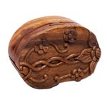 Decorative wood puzzle box, 'Autumn Treasure' - Decorative Suar Wood Puzzle Box