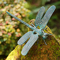 Bronze sculpture, 'Dragonfly Summer' - Bronze Dragonfly Sculpture from Bali