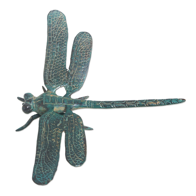 Bronze sculpture, 'Dragonfly Summer' - Handcrafted Bronze Dragonfly Sculpture from Bali