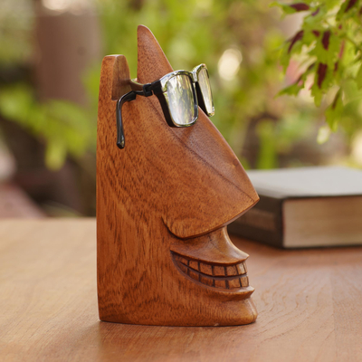 Porta gafas de madera - Soporte para anteojos de madera de jempinis hecho a mano.