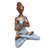 Cement statuette, 'Asana Pose in Blue' - Hand Crafted Cement Yoga Statuette