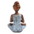 Cement statuette, 'Asana Pose in Blue' - Hand Crafted Cement Yoga Statuette