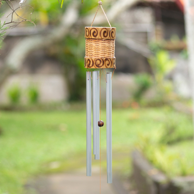 Bamboo and Aluminum Wind Chime from Bali - Breezy Soul