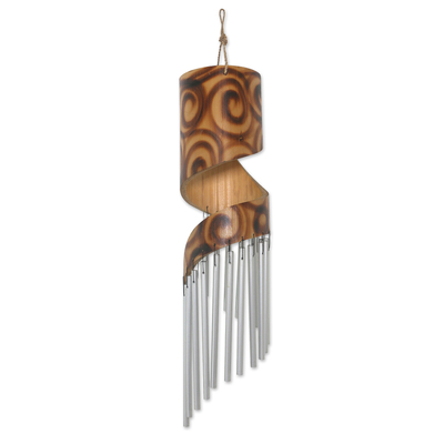Bamboo wind chime, 'Bamboo Rhythm' - Hand Crafted Bamboo Wind Chime