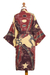Batik rayon robe, 'Chocolate for Breakfast' - Hand-Painted Batik Rayon Robe