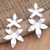 Sterling silver drop earrings, 'Snow Blooms' - Sterling Silver Drop Earrings with Floral Motif thumbail