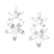 Sterling silver drop earrings, 'Snow Blooms' - Sterling Silver Drop Earrings with Floral Motif (image 2a) thumbail
