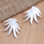 Sterling silver drop earrings, 'Snow Grass' - Hand Crafted Sterling Silver Drop Earrings (image 2b) thumbail