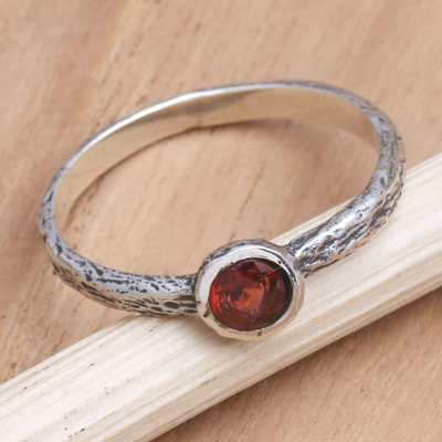 Garnet single stone ring, Lovely and Perfect