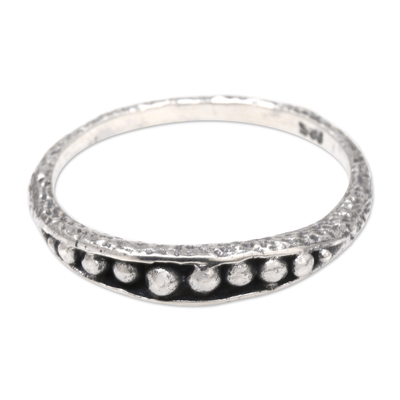 Sterling silver band ring, 'Pandawa Beach' - Artisan Crafted Sterling Silver Band Ring