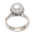 Cultured pearl single stone ring, 'Wild Winter' - Cultured Pearl and Sterling Silver Single Stone Ring (image 2d) thumbail