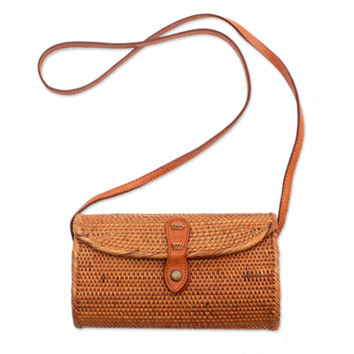 Hand-Woven Bamboo Sling Bag from Bali